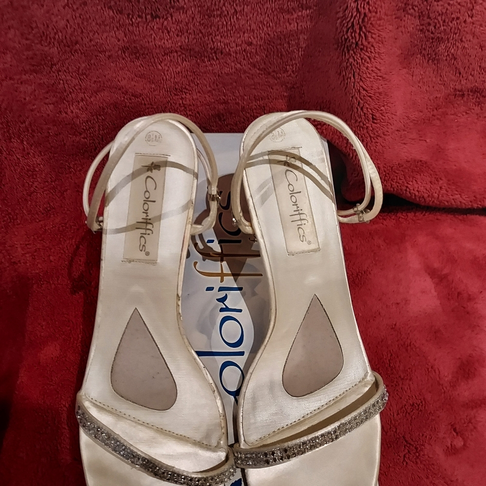 Colorifics White Satin Formal Shoe - Picture 2 of 10